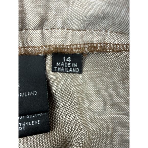 Kasper Pants Womens size 14 Brown Linen Blend Sportswear Office Career - Picture 4 of 7